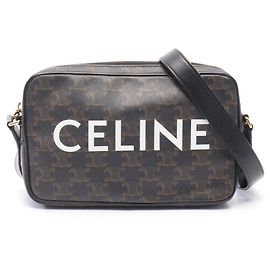 Céline Celine Triomphe Medium Messenger Bag Marrone Nero