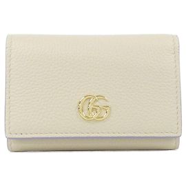 Tarjetero de piel Gucci Beige Crudo