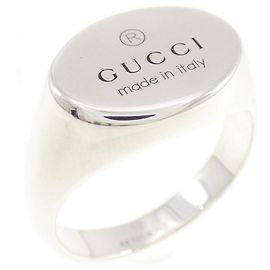 Gucci 925 Silver Band Ring Silvery