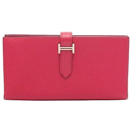 Hermès Portefeuille long bi-fold Hermes Bearn Soufflé Rose