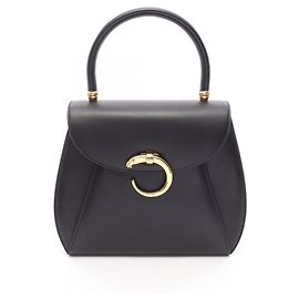 Sac à main Cartier Panthère en cuir noir Noir