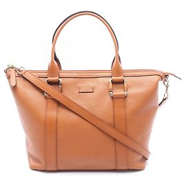 Borsa Tote 2-Way in pelle marrone Gucci Marrone