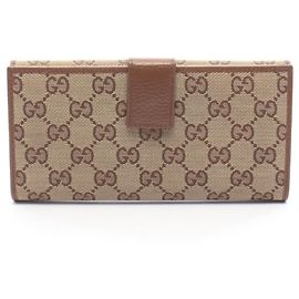 Portefeuille bifold Gucci GG Canvas Marron Beige