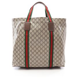 Sac cabas Gucci GG Supreme Sherry Line Marron Multicolore Beige