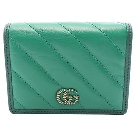 Cartera Gucci GG Marmont plegable en piel verde Verde