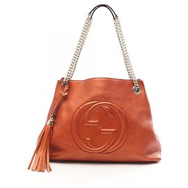 Bolsa de Ombro Gucci Soho Interlocking G Bordeaux