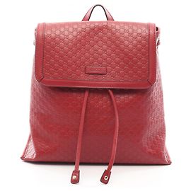 Sac à dos Gucci Microguccissima en cuir rouge Rouge