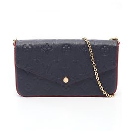 Bolso Louis Vuitton Pochette Felicie Monogram Empreinte Marine Rouge Roja Azul marino