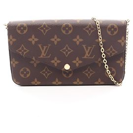 Louis Vuitton Pochette Felicie Monogram Shoulder Bag Marrom