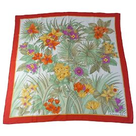 Pañuelo floral Christian Dior Rosa Blanco Roja Verde Naranja Amarillo