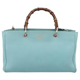 Gucci Bamboo Shopper Leather Large Azul