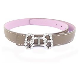 Hermès Cintura reversibile Hermes Parade 24mm Marrone Rosa