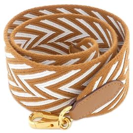 Hermès Hermes Sangle Zigzag 077729CC Strap Marron Blanc Doré