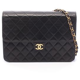 Chanel Matelassé Black Shoulder Bag Black