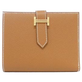 Hermès Portefeuille Hermes Bearn Compact Marron Doré