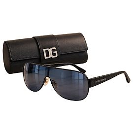 Dolce & Gabbana DG2056 – Óculos de sol Shield Y2K – Made in Italy – Estojo D&G Preto