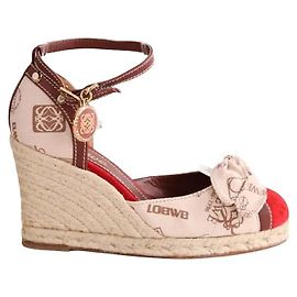 Sandales Loewe en tissu beige Beige