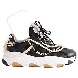Junya Watanabe Black Leather Sneakers Black