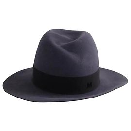 Maison Michel Panama hat wool anthracite Dark grey