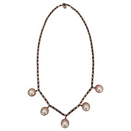 Carolina Herrera Collier de perles dorées Blanc Doré