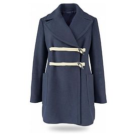 Autre Marque Pietro Filipi Navy Blue Wool Blend Duffle Coat Blue
