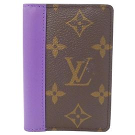 Louis Vuitton Monogram Macassar Card Case Castaño Púrpura Monograma