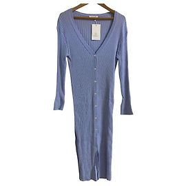 Autre Marque BEAUTY&YOUTH Cardigan Lungo in Cotone e Rayon Porpora
