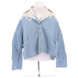 Autre Marque Veste en jean bleu et blanc Blue