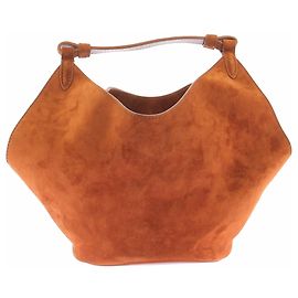 Khaite Lotus Suede Bag Camel Camel