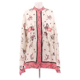 Fendi Chaqueta de seda crema y rosa Rosa