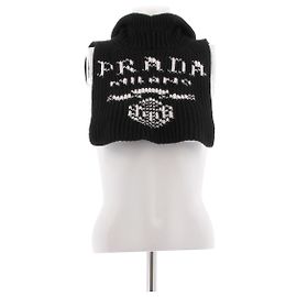 Prada Capucha negra con logotipo Negro