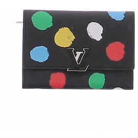 Autre Marque Louis Vuitton x Yayoi Kusama Ledergeldbörse Schwarz Schwarz