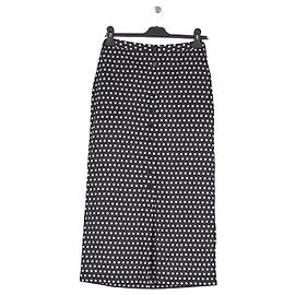 Autre Marque FRAME Langer schwarzer Baumwollrock mit weißen Polka Dots Schwarz