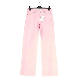 Autre Marque Jean large en coton rose FRAME Taille 26 Rose