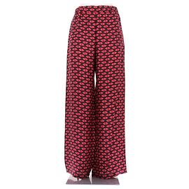Autre Marque Pantalones de seda con corazones Roja