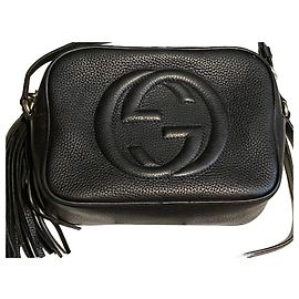 Borsa a tracolla Gucci Soho Disco in pelle nera Nero
