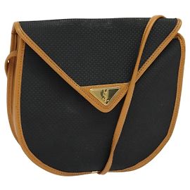 Autre Marque SAINT LAURENT Shoulder Bag Leather Black Gold Altro