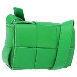 BOTTEGA VENETA MAXI INTRECCIATO Bolsa Candy Cassette em couro verde Outro