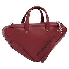 BALENCIAGA Sac à main Triangle Duffel Cuir 2way Rouge 476975 Autre