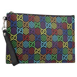 GUCCI GG Psychedelic Clutch Bag PVC Multicolor Silver 601087 Autre