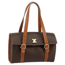 Céline CELINE Macadam Canvas Hand Bag PVC Leather Brown Altro