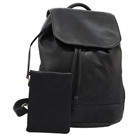 CHANEL Shoulder Bag Lamb Skin Black CC Other