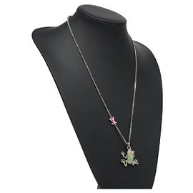 LOUIS VUITTON LV Crazy Animals Frog Halskette Silver MP3390 Andere