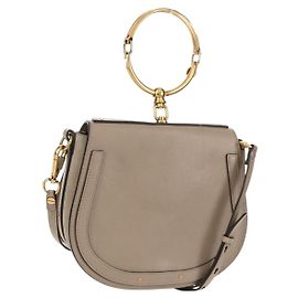 Chloé Chloe Nile Medium Bracelet Shoulder Bag Cuir Beige Or Autre
