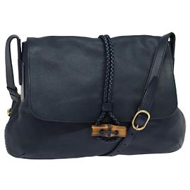 GUCCI Bolsa de ombro em couro azul e dourado 338985 Outro