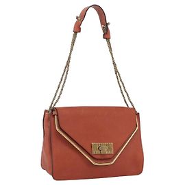 Chloé Bolsa de Ombro Chloe com Corrente em Couro Orange Gold Outro