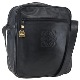 LOEWE Anagram Shoulder Bag Leather Black Gold Altro