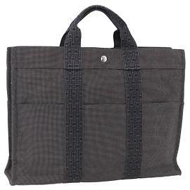 Hermès HERMES Her Line Tote MM Sac à main Canvas Gris Argent Autre