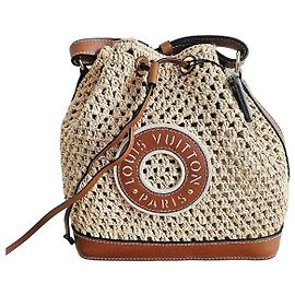 Louis Vuitton Noe BB Raffia Bag natural tan Brown Beige