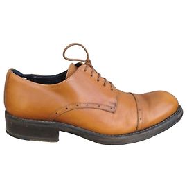 Kenzo Brown Leather Derby Shoes Brown